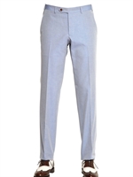 CANALI - COTTON TWILL SLIM FIT TROUSERS - LIGHT BLUE