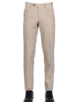CANALI - COTTON TWILL SLIM FIT TROUSERS - BEIGE