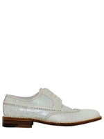 A.TESTONI - SCARPE DERBY IN LUCERTOLA E STRUZZO - VERDE MENTA