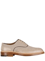 A.TESTONI - SCARPE DERBY IN PELLE E TELA DI COTONE - ROPE