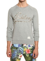 THE EDITOR - SWEATSHIRT AUS BAUMWOLLFLEECE MIT PERLEN - GRAU