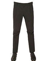 KARL - PAPER COTTON PLEATED CHINO TROUSERS - BLACK