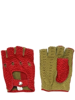 MANUEL VANNI - ZWEIFARBIGE FAHRERHANDSCHUHE - ROT/GRÜN