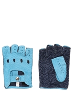 MANUEL VANNI - ZWEIFARBIGE FAHRERHANDSCHUHE - HELLBLAU/BLAU