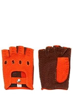 MANUEL VANNI - ZWEIFARBIGE FAHRERHANDSCHUHE - ORANGE/BROWN