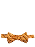 MANUEL VANNI - PRINTED SATIN COTTON BOW TIE - ORANGE