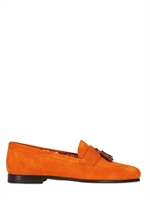 MANUEL VANNI - WILDLEDERLOAFERS MIT KROKODILQUASTEN - ORANGE