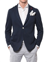 TOMBOLINI - GIACCA SLIM FIT IN JERSEY DI COTONE - BLU