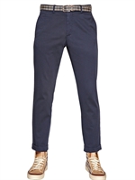 AQUASCUTUM - 17CM COTTON GABARDINE CHINO TROUSERS - NAVY