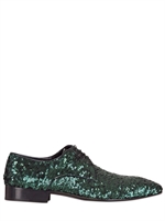 JACQUES MORGAN - SCARPE DERBY CON PAILLETTES - VERDE