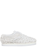 FORFEX - SCARPE DERBY CON ROSE IN CHIFFON - BIANCO
