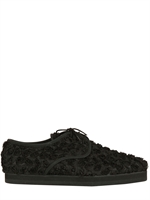 FORFEX - SCARPE DERBY CON ROSE IN CHIFFON - NERO
