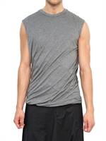 KAI AAKMANN - STUFIGES TANK TOP AUS JERSEY & BAUMWOLLMISCHUNG - GRAU/BLAU