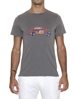 BOB - COTTON JERSEY PATCHWORK T-SHIRT - CHARCOAL