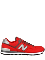 NEW BALANCE - ML574 WIND BREAKER TEXTILE SNEAKERS - RED