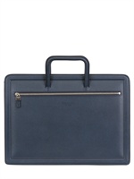 SERAPIAN - EVOLUTION LEATHER SLANTED EDGE BRIEFCASE - BLUE