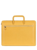 SERAPIAN - EVOLUTION LEATHER SLANTED EDGE BRIEFCASE - YELLOW