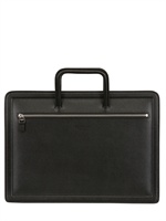 SERAPIAN - EVOLUTION LEATHER SLANTED EDGE BRIEFCASE - BLACK