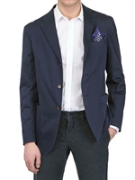 BOGLIOLI - GIACCA DESTRUTTURATA IN COTONE STRETCH - BLU SCURO