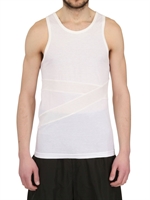 ADIDAS SLVR - GEBÄNDERTES TANK TOP AUS BAUMWOLLJERSEY - WEIß
