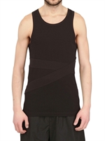 ADIDAS SLVR - GEBÄNDERTES TANK TOP AUS BAUMWOLLJERSEY - SCHWARZ