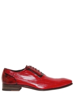 HARRIS - EEL AND LEATHER OXFORD LACE-UP SHOES - RED