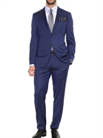 CANALI - ABITO SLIM FIT DUE BOTTONI IN LANA - BLU