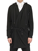 D by D - PARKA IN JERSEY CON CAPPUCCIO - NERO