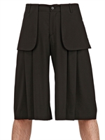 D.GNAK BY KANG.D - PLEATED SHORTS - BLACK