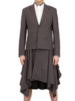 D.GNAK BY KANG.D - GIACCA/CAPPOTTO CON DRAPPEGGIO RIMOVIBILE - GRIGIO