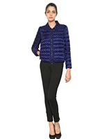 MONCLER GRENOBLE - NYLONJACKE MIT TUPFEN - NAVYBLAU
