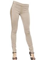 TRANSIT PAR-SUCH - STRETCH COTTON BLEND SKINNY LEGGINGS - DOVE