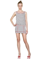MOSCHINO CHEAP&CHIC - SCHWERES GESTREIFTES JERSEYKLEID - WEIß/SCHWARZ