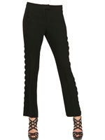 MOSCHINO CHEAP&CHIC - SCALLOPED TECHNO CREPE TROUSERS - BLACK