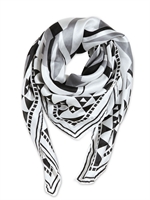 KARL LAGERFELD PARIS - FOULARD IN SETA STAMPATA - WHITE/BLACK/GRE