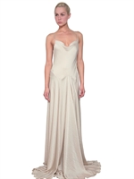 A.F.VANDEVORST - WASHED SATIN LONG DRESS - CHAMPAGNE