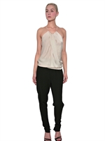 A.F.VANDEVORST - DRAPIERTES AUSGEWASCHENES SEIDEN TANK TOP - CHAMPAGNER
