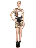 VENERA ARAPU - TROMPE L'OEIL BEDRUCKTES SEIDEN SATIN KLEID - MULTI