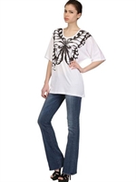 MCQ ALEXANDER MCQUEEN - BUTTERFLY PRINT COTTON JERSEY T-SHIRT - WHITE