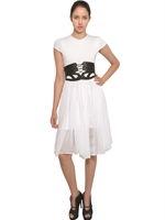 MCQ ALEXANDER MCQUEEN - CHIFFON SILK JERSEY DRESS - WHITE