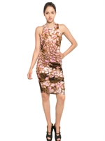 MCQ ALEXANDER MCQUEEN - BEDRUCKTES STRETCHKLEID AUS BAUMWOLLJERSEY - PINK