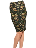 MCQ ALEXANDER MCQUEEN - GONNA IN JERSEY STRETCH - VERDE SCURO