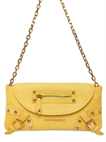 PIERRE BALMAIN - POCHETTE IN PELLE CON BORCHIE - GIALLO