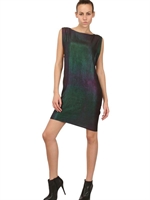 MINIMARKET - GLÄNZENDES, GEKRÄUSELTES KLEID AUS SEIDENKREPP - PETROLBLAU