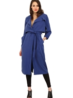 MINIMARKET - TRENCH LUNGO IN TWILL - SAPPHIRE BLUE