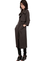 MINIMARKET - TRENCH LUNGO IN TWILL - GRIGIO