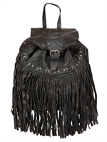 PELECHECOCO - FRANSIGER RUCKSACK AUS WEICHEM LEDER - SCHWARZ
