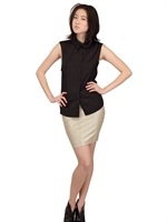 WACKERHAUS - STRETCH COTTON POPLIN SHIRT - BLACK
