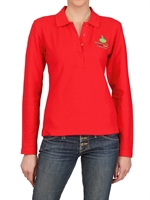 DYNAMO CAMP - LONG SLEEVED STRETCH COTTON PIQUE POLO - RED