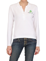 DYNAMO CAMP - LONG SLEEVED STRETCH COTTON PIQUE POLO - WHITE